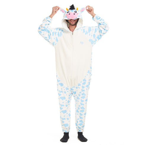 Snuggs Blanket Animal Onesie Light blue Cow